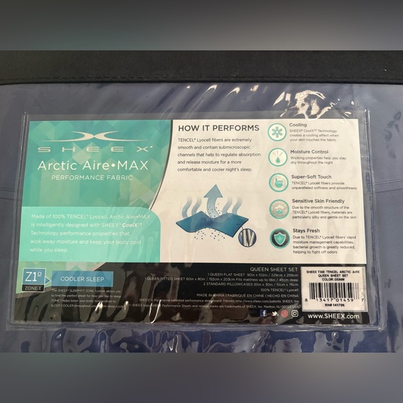 Sheex Arctic Aire Performance Fabric Sheet Set Queen - Picture 2 of 2